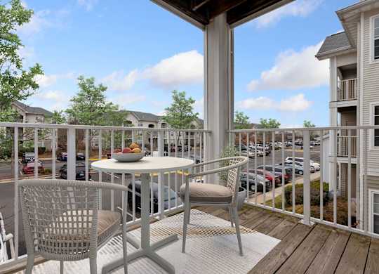 Spacious balcony at The Fields of Manassas
