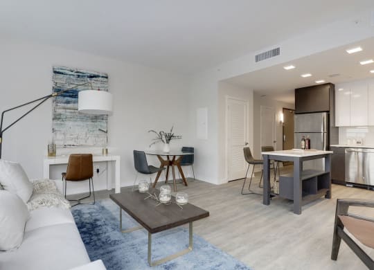 Living Area With Kitchen Overview at 1405 Point, Baltimore, 21231