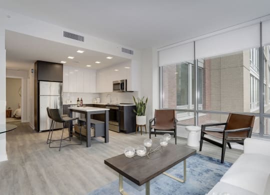 Living Room With Kitchen View at 1405 Point, Maryland