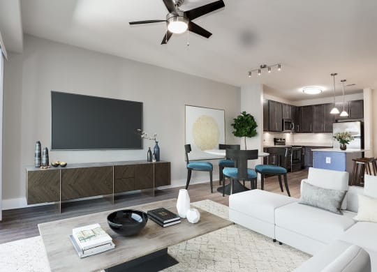 Living Room With Television at 800 Carlyle, Alexandria