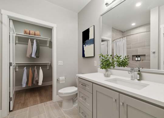 Bathroom With Storage Area at The Sully, Chantilly, VA, 20151