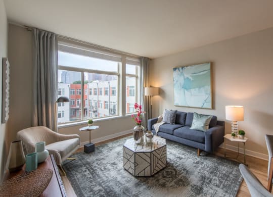 Living Room at Highgate at the Mile Apartments, McLean, VA 22102