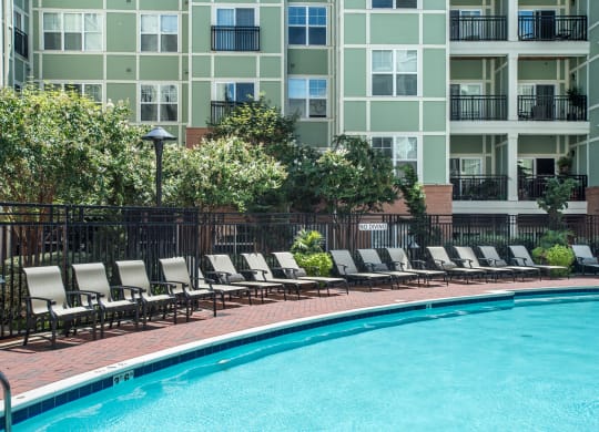 Extensive Resort Inspired Pool Deck at 800 Carlyle, Alexandria, Virginia