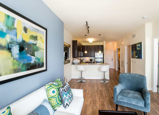 Living Room and Kitchen at 800 Carlyle, Virginia, 22314