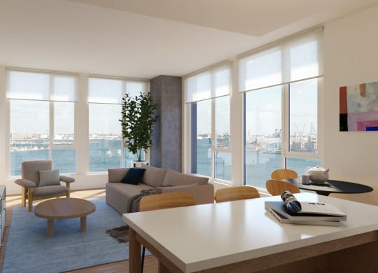 Residence Living Room at Allied Harbor Point, Baltimore, MD, 21231