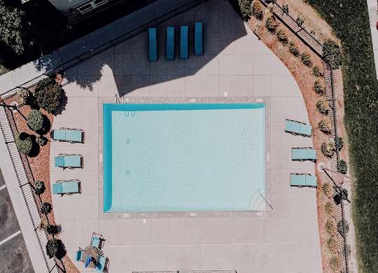 Arial view of pool at Florentine Villas, Midvale, UT 84047