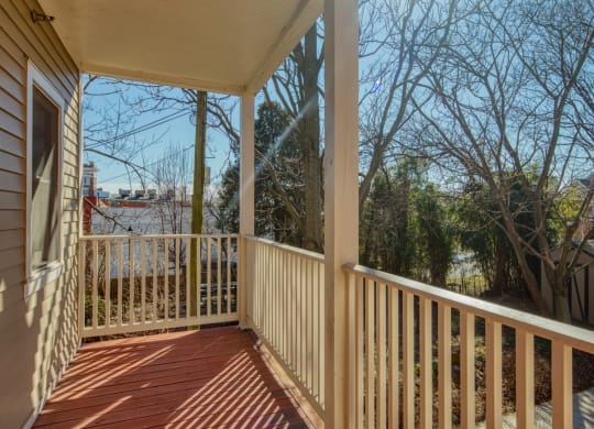 a deck with a view of a street and trees at North Market South Carroll, Maryland, 21701