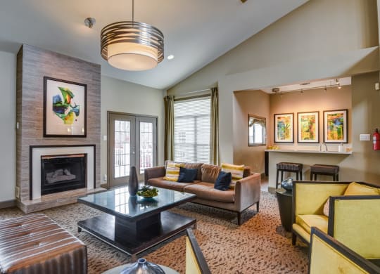 Clubroom With Fireplace at Cascades Overlook, Sterling