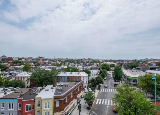 a view of the city from the roof of a building at Reed Row, Washington, Washington DC