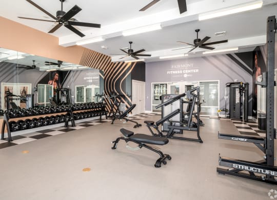 the gym at the monarch luxury apartments in des plaines at Fairmont at South Lake, Bowie, 20716