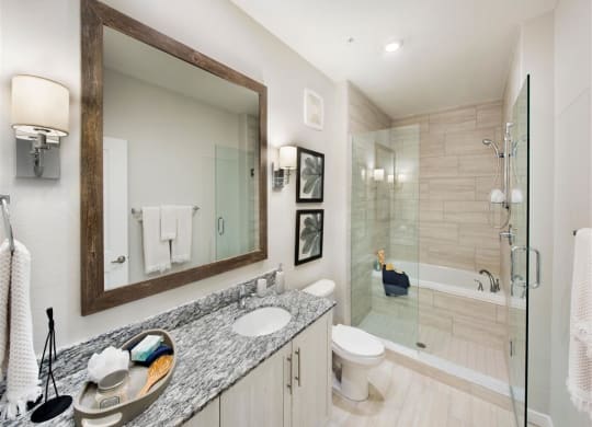 Large Soaking Tub In Bathroom at Town Trelago, Maitland, Florida