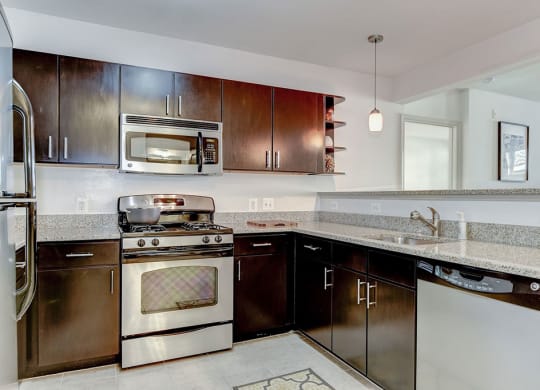 Electric Range In Kitchen at Garfield Park, Arlington, VA