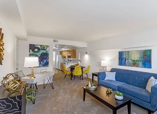 Living Room With Dining Area at The Fields of Bethesda, Chevy Chase, Maryland