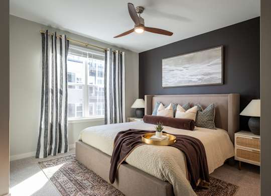 Bedroom With Ceiling Fan at The William, Chantilly, VA 20152