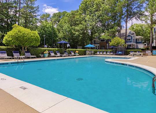 A large swimming pool at Crestline Cary, Cary North Carolina
