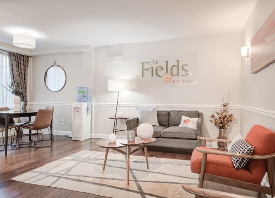 Living Room With Dining Area at The Fields of Old Town, Alexandria, 22302