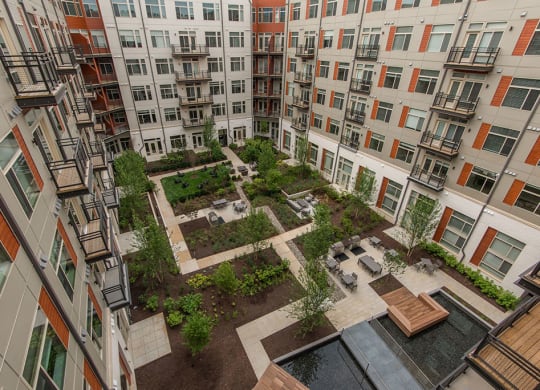 Aerial view of Highgate At The Mile Apartments near Tysons, VA