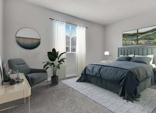 Bedroom at Calla Homes Apartments, Millcreek