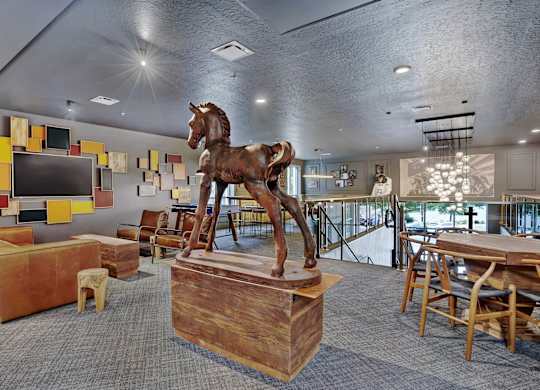 Wooden Horse Statue at Lotus Cityline Apartments, Salt Lake City, Utah
