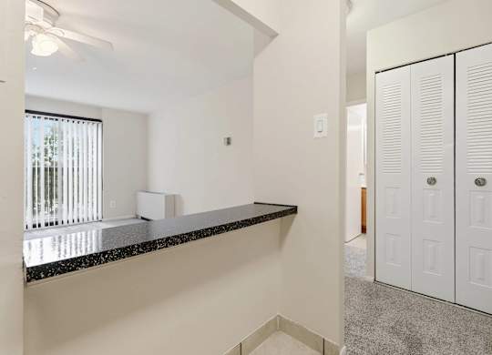 A white door is on the right side of the image.