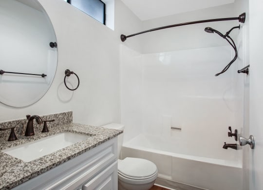 Renovated Bathrooms With Quartz Counters at Superior Place, Northridge, California