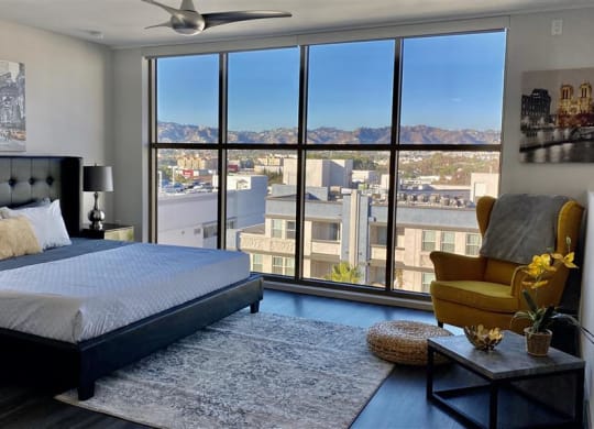 Luxurious Bedroom at The Mansfield at Miracle Mile, Los Angeles, CA