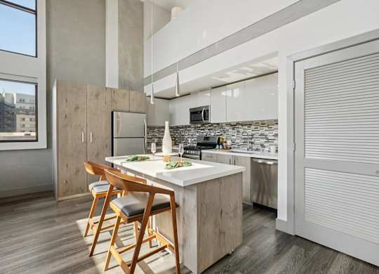 Island Kitchen at The Mansfield at Miracle Mile, California, 90036