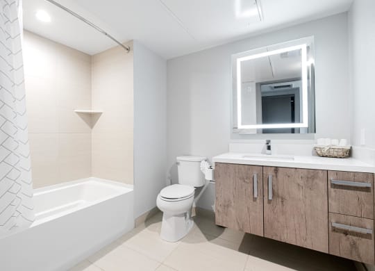 Model Bathroom at The Mansfield at Miracle Mile, Los Angeles, CA