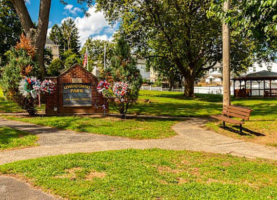 A park with a sign at Vermella Lyndhurst apartments, Lyndhurst 07071