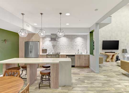 Clubhouse kitchen at Parc One, Santee, 92071