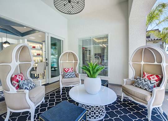 lounge with two chairs and a table.