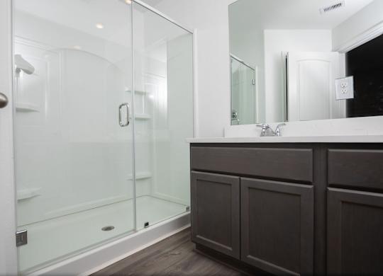 Glass Enclosed Bathtub at The Village at Caney Mills, Texas