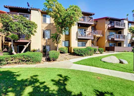 Exterior view of buildings at Bella Terra, Vista, CA, 92081