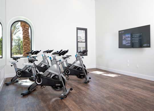 fitness center at Sorano Apartments