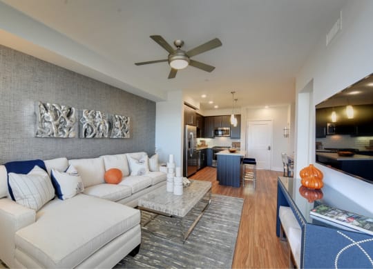 Modern Living Room at Sola at Pacific Highlands Ranch Apartments, San Diego, California