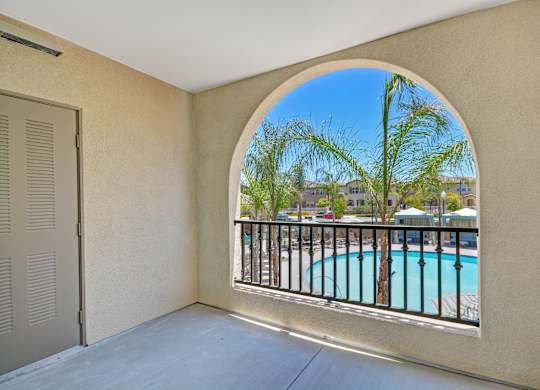 A balcony at Tavera Apartments