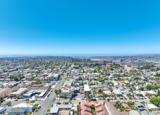 a view of the city from above