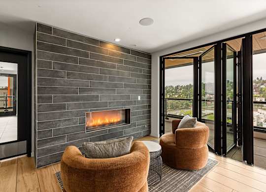 Room with Fireplace at Axle, Washington, 98119