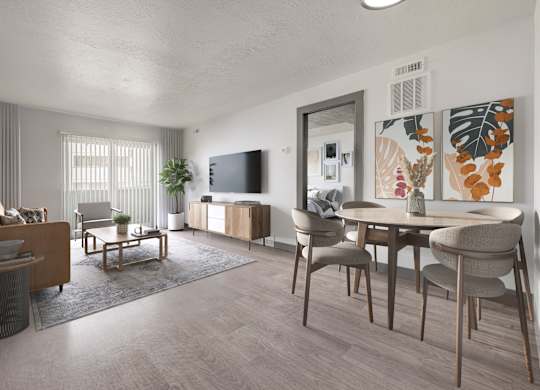 Living room and dining room at The Pointe at Northridge, Salt Lake City