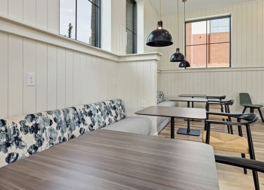 bench seating in clubhouse