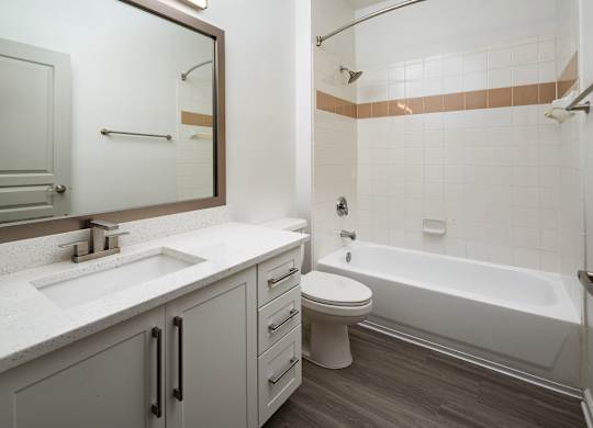 a bathroom with a sink toilet and a bath tub