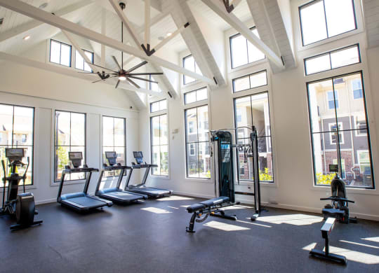 the gym atrium at the preserve at polk apartments