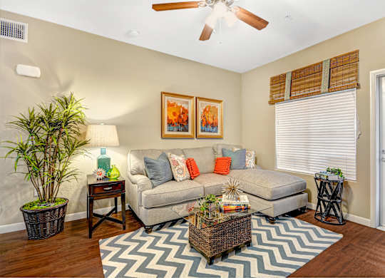 Living room at Tavera Apartments