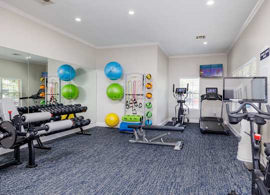 a workout room at Clear Creek Meadows Apartments, Copperas Cove