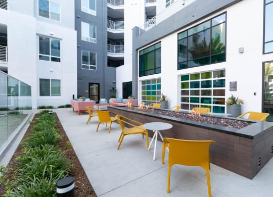 Fire pit area at Gravity, San Diego, 92120