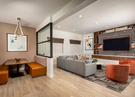 Clubhouse with a couch and a tv at Bella Terra, Vista, California, 92081