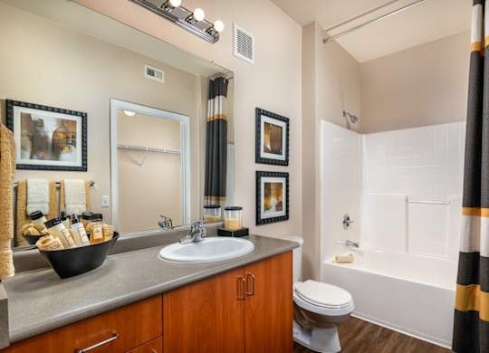 Bathroom with vanity  at Ridgestone, Lake Elsinore, California