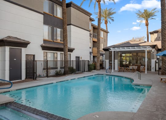 our apartments have a large swimming pool at our apartments in palm springs
