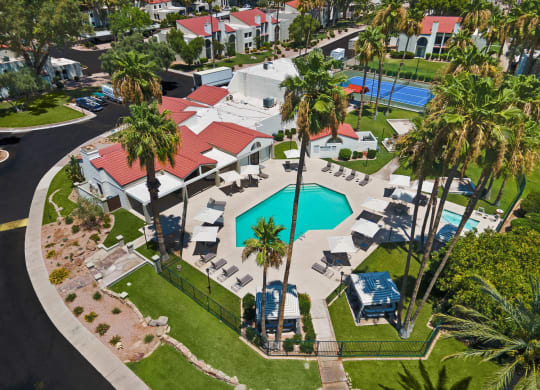 Arial view of the resort-style community