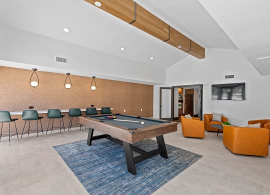 Pool table lounge at La Privada at Scottsdale Ranch